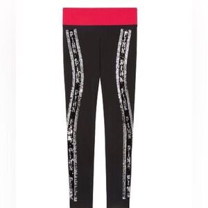 NEW PINK VS BLING COTTON YOGA LEGGINGS LARGE